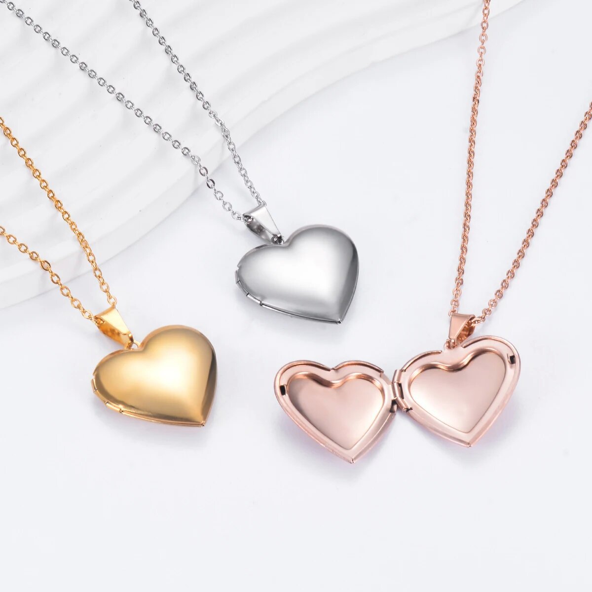 Heart Shaped Locket Necklace - Hold Photos, Perfect Birthday Gift