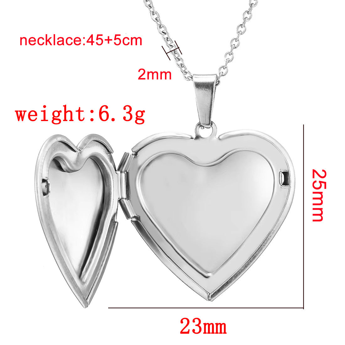 Heart Shaped Locket Necklace - Hold Photos, Perfect Birthday Gift