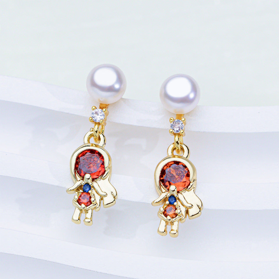 Rainbow Pearl Earrings for Women | Colorful Gemstone Jewelry