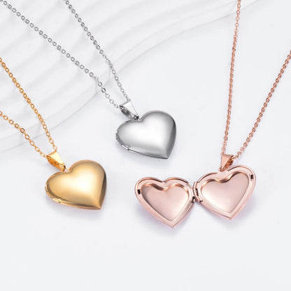 Heart Shaped Locket Necklace - Hold Photos, Perfect Birthday Gift