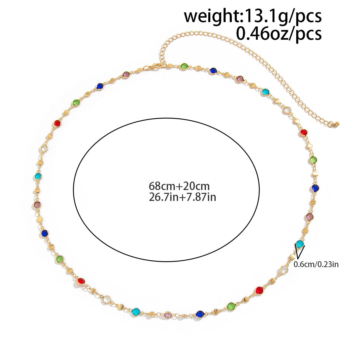 Colorful Bohemian Gemstone Waist Chain for Women