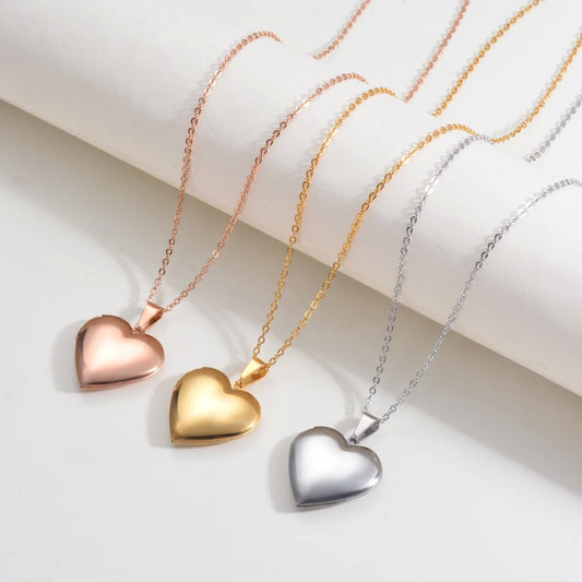 Heart Shaped Locket Necklace - Hold Photos, Perfect Birthday Gift