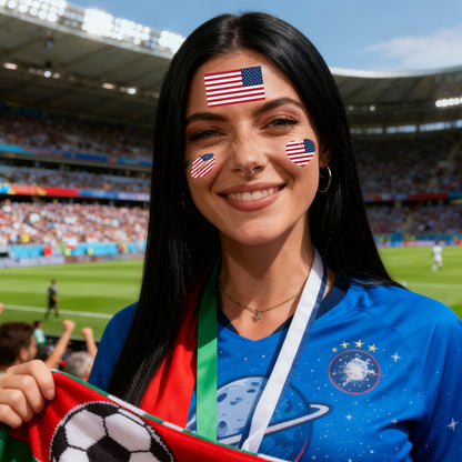 2026 World Cup Flag Face Tattoo Stickers for FIFA Fans