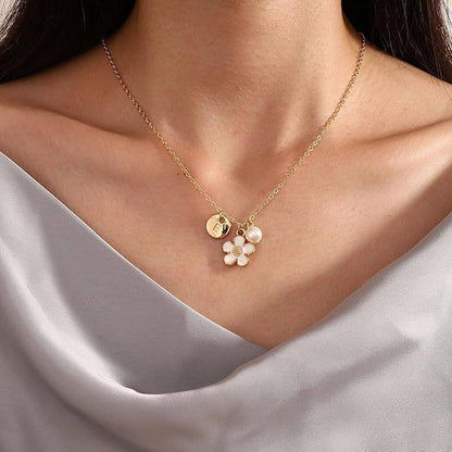 14K Gold A-Z Initial Necklace for Women/Girls – Flower Girl Proposal & Bridal Shower Gift