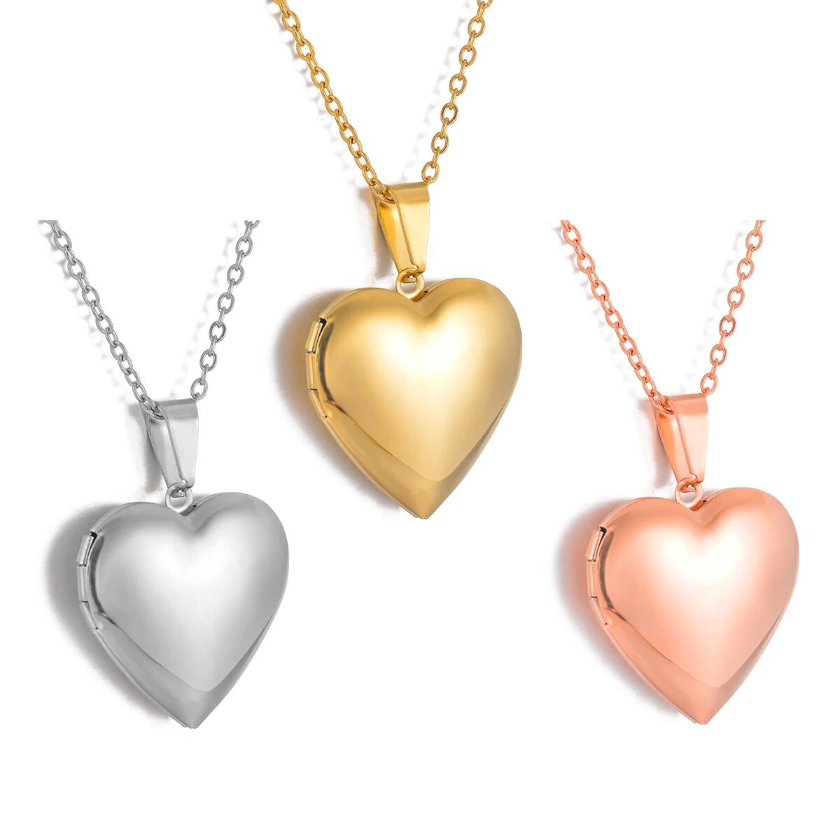 Heart Shaped Locket Necklace - Hold Photos, Perfect Birthday Gift
