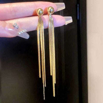 Long Gold Tassel Earrings for Daily Wear and Special Occasions