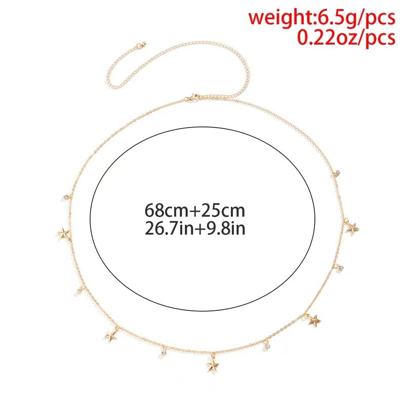 Stylish Star-Pendant Waist Chain for Beach & Summer