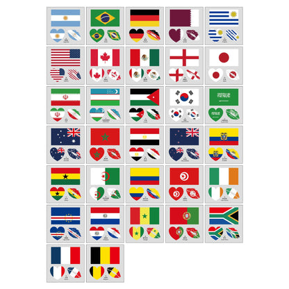 2026 World Cup Flag Face Tattoo Stickers for FIFA Fans