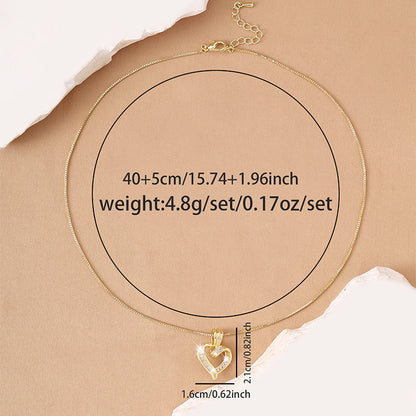 Gold Heart Pendant Necklace | Crystal Love Heart Necklace for Women | Elegant Chain Gift