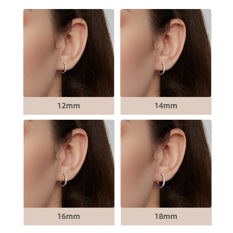 Sterling Silver Zirconia Hoop Earrings
