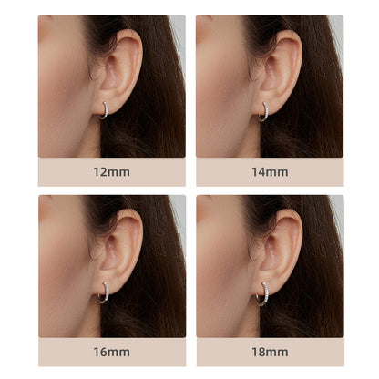 Sterling Silver Zirconia Hoop Earrings