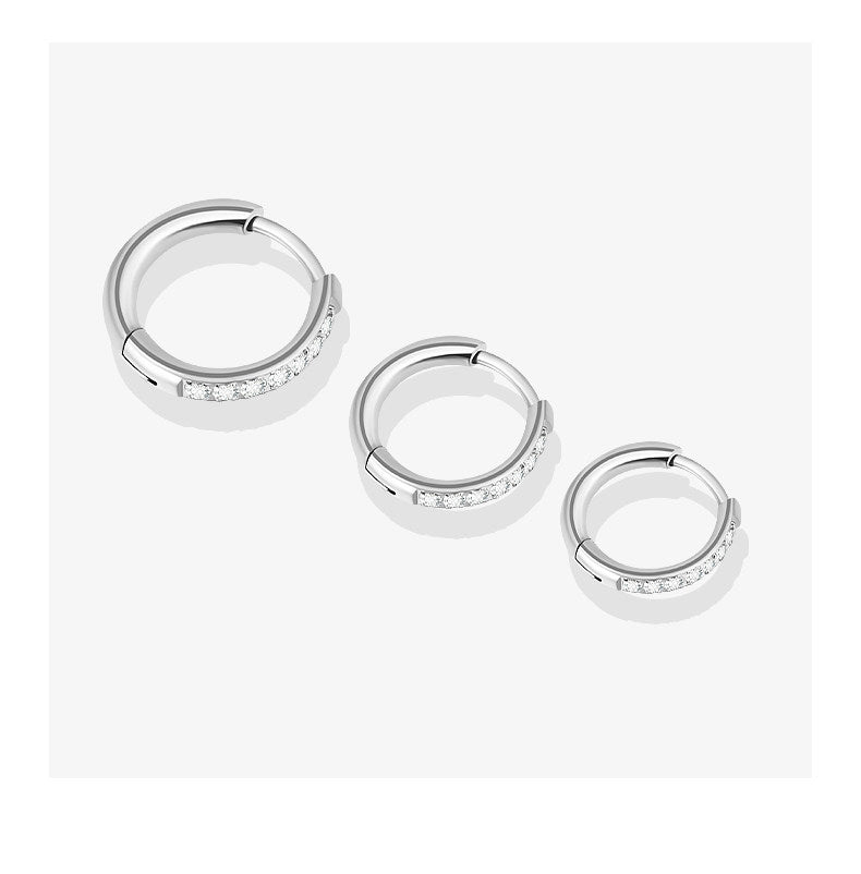 Sterling Silver Zirconia Hoop Earrings