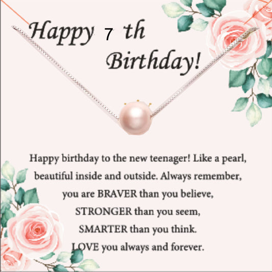 Pink Pearl Necklace as Perfect 7th Birthday Gift for Girls - Stylish & Meaningful girl Jewelry