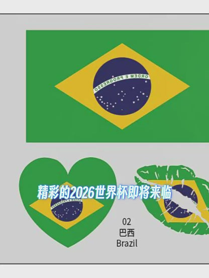 2026 World Cup Flag Face Tattoo Stickers for FIFA Fans