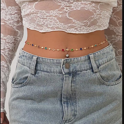 Colorful Bohemian Gemstone Waist Chain for Women