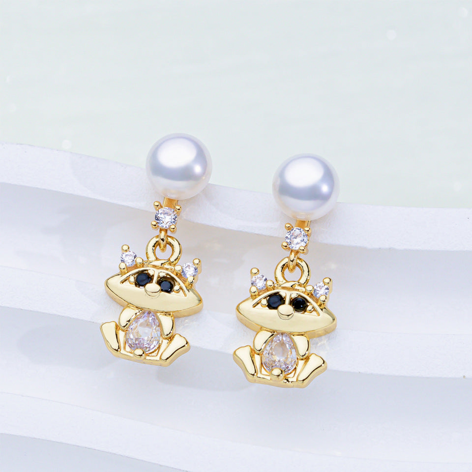 Rainbow Pearl Earrings for Women | Colorful Gemstone Jewelry