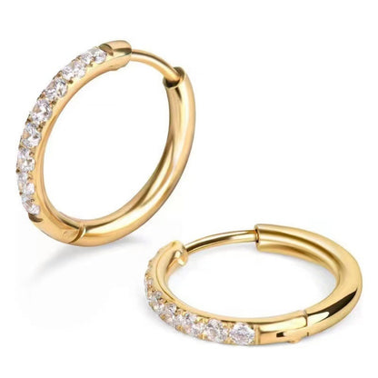 Sterling Silver Zirconia Hoop Earrings