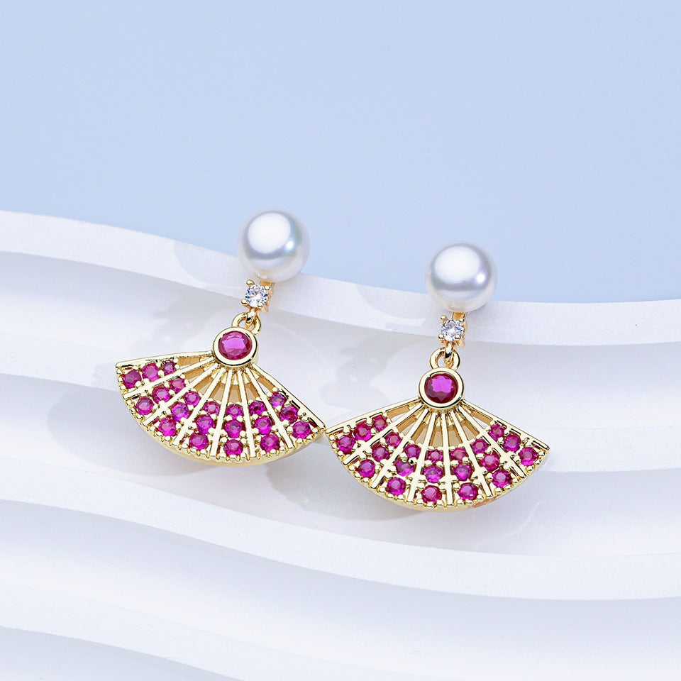 Rainbow Pearl Earrings for Women | Colorful Gemstone Jewelry