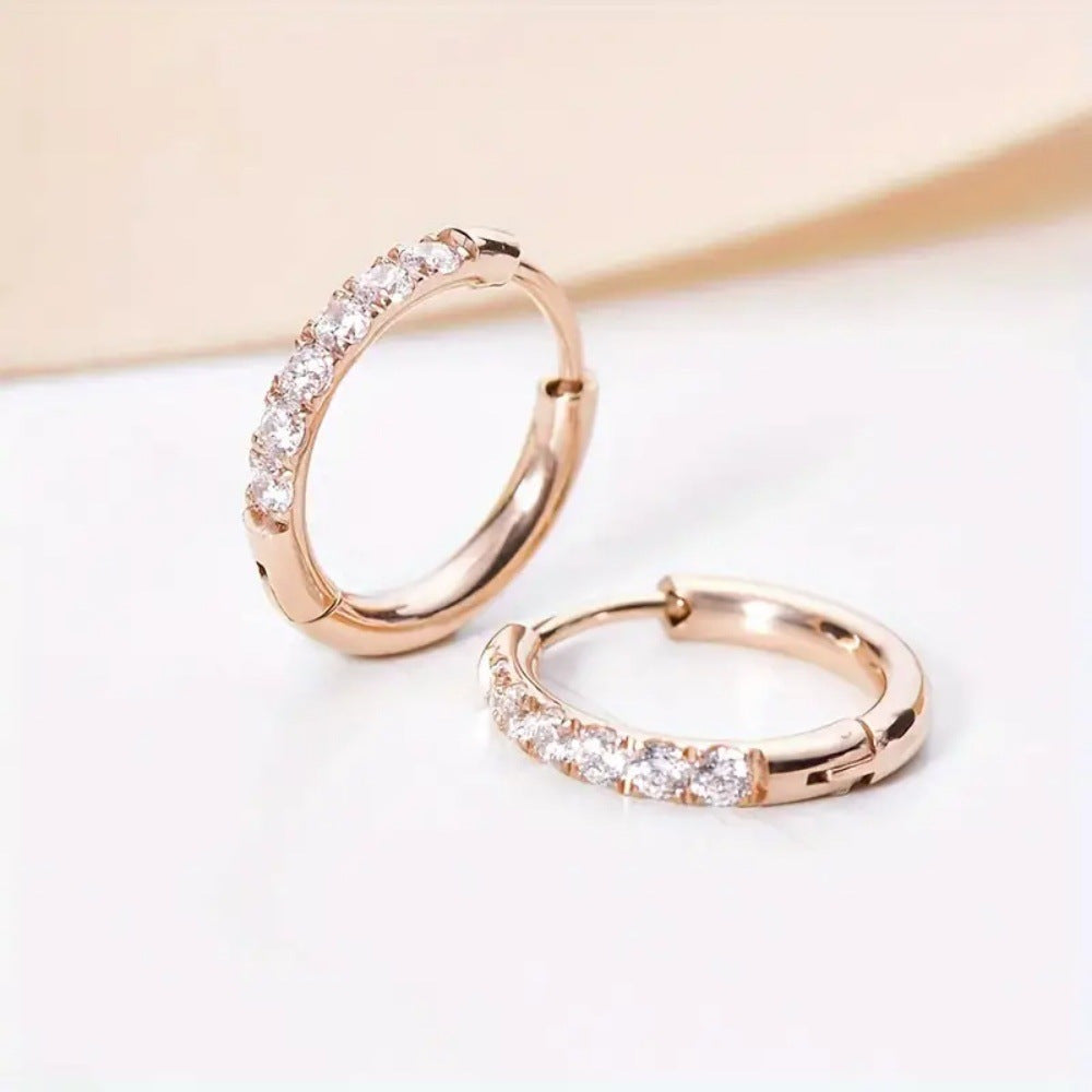 Sterling Silver Zirconia Hoop Earrings