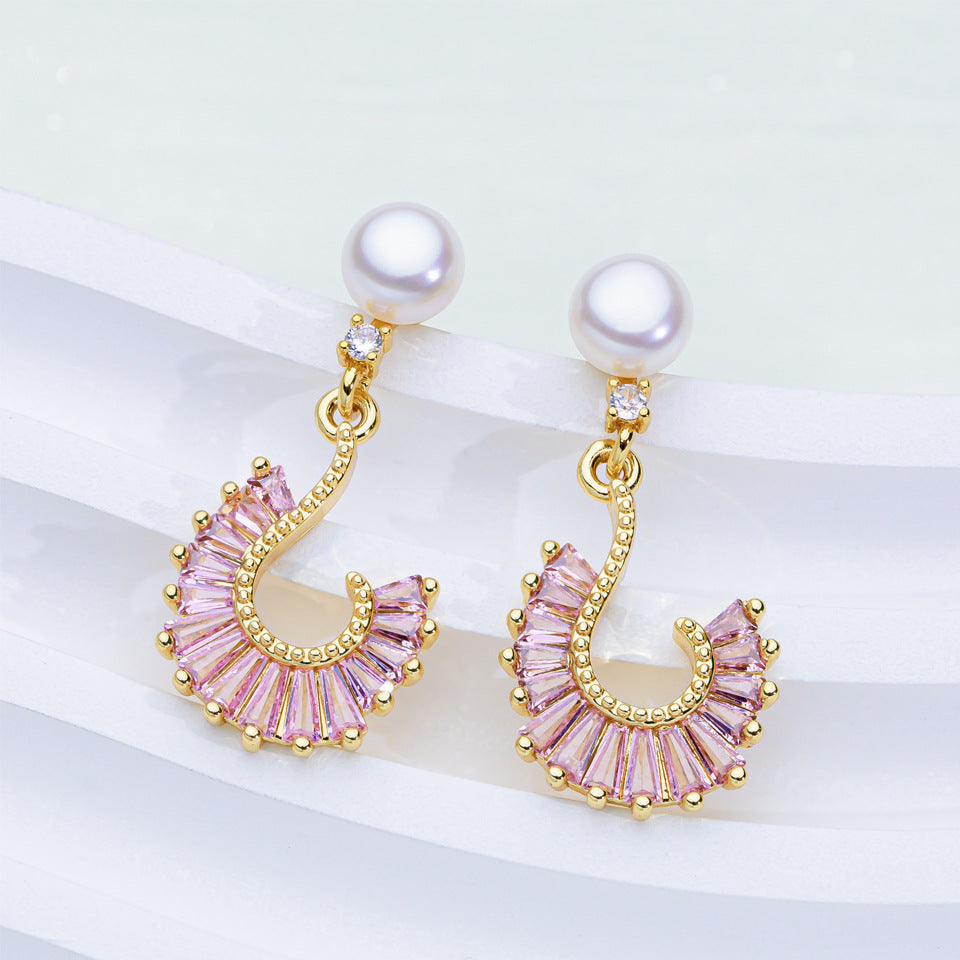 Rainbow Pearl Earrings for Women | Colorful Gemstone Jewelry